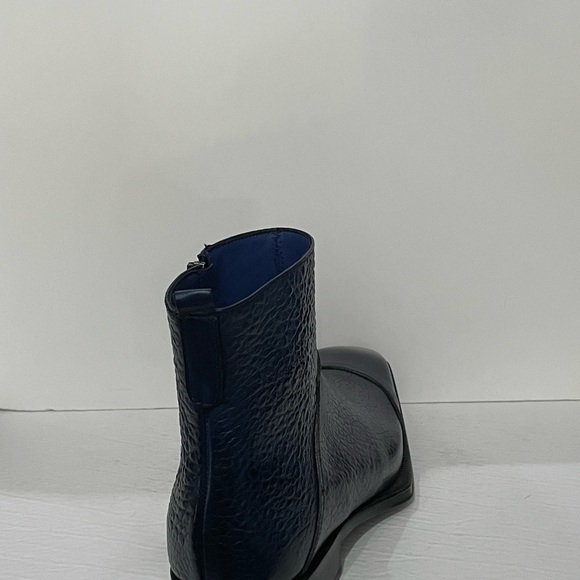 Emilio Franco boot dressy blue captoe Atalian leather side zipper - Picture 3 of 6